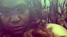 Rea masks up for dildo masturbation, fucks shaved pussy and sucks toy