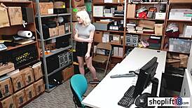 Hot blonde teen with small tits busted by a strict policeman