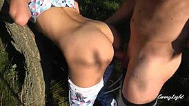 damn, step sis seduced me outdoor in yoga pants... almost caught!