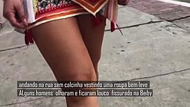 Holy Shit! 18-Year-Old Stepdaughter Flashes No Panties on a Public Bus Ride!