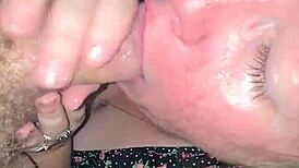 Live shot of gay BBW deepthroating monster cock. No edits.