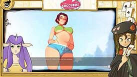 In sweet dreams succubus, she gives blowjobs to monsters.