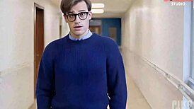 Old grandma bangs young virgin boy in elevator with 3D hentai blowjob