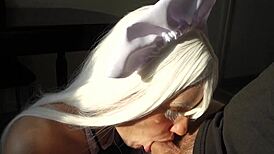 I'm so turned on by this horny maid getting fucked in the kitchen as Echidna from Re Zero