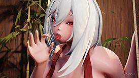 Dealing with a naughty cat in anime