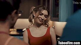 young cheerleader pressured into threesome with milf coach and her hubby