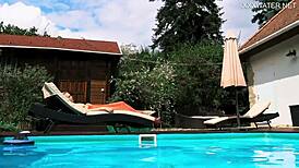 mimi cica shows off her tight pussy in swimming pool erotics