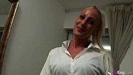 Horny Secretary Enjoys Intense Action in Stockings at Work.