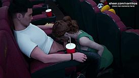 watch this 18yo redhead give public blowjob in cinema? creampie follows in hentai