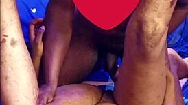 I ripped her clothes and pounded her dripping big pussy at home with my monster cock.