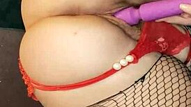 Festive Striptease Reveals Thong and Ripped Clothes During Christmas Celebration