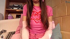 Stepdaughter's playing a dirty game with a stranger in her room, getting creampied.