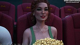 watch this 18yo redhead give public blowjob in cinema? creampie follows in hentai