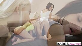 hey babes, lola myluv and frida stark are soft as a spirit in this huge 3some workout 😏