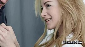 That sensual bookworm got seduced and banged by her elder teacher in a group session