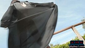 tall black milf ana foxxx strips down and enjoys a hot bath