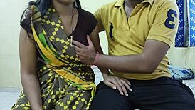 Heard the maid cleaning her boss's privates with Hindi audio, quite a scene!