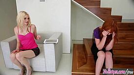 marie mccray and bree daniels indulge in suggestive lesbian play with licking and squirting