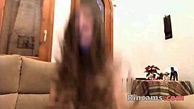 brunette teen training every hole with toys in wild homemade show. watch her stretch limits!