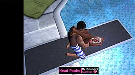 Captured On Public Pool's Jumping Board In Cartoon.