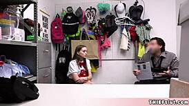 caught shoplifting? get punished with rough blowjob in the back room