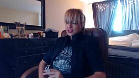 Blonde Sandi Smokes Cigarettes While Squirting on Big Tits