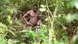 stepmom and stepson got wild banging on the public farm!