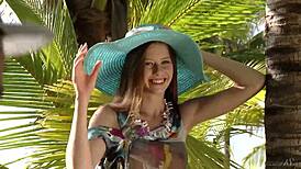 i watch this sexy teen 18+ pose naked in her hat and dress during the photoshoot.