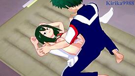 Intense 3P Sex With Ochako, Himiko, Tsuyu, and Izuku