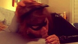 catgranny in cosplay just blows batman like a pro