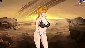 Milf hunter chases in anime game 😏