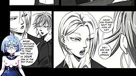 girls enjoy a fun night out together in anime style.