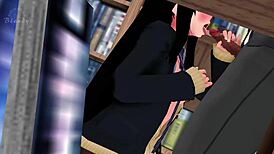 Netorare akiba features oral masturbation, blowjob fingering, and creampie in anime hentai