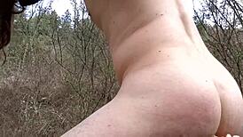 damn, gay gringo slams dildo in slutty ass outdoors!