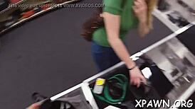 Nice tight body bent over in shop reality fuck.