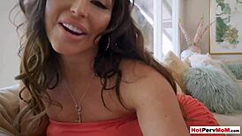 I gave special attention to my busty milf stepmom's pussy with my big cock