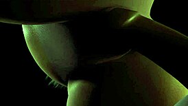 beautiful plum girl riding dildo in the dark