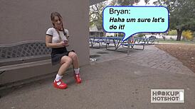 taylor sands gets deeply jizzed while her pussy takes a hard hit.