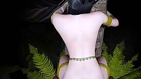 This 3D Asian MILF Cheats Outdoors With A Huge Cock In Her Ass.