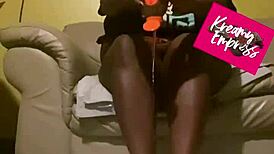 Hot ebony milf licks feet!