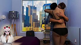 Anna shows exciting affection in job interview with big tits.