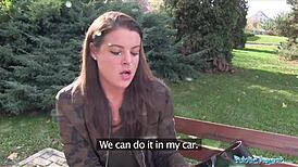 damn, i creampied this sexy student outdoors in public