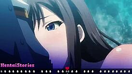 mika tries her first blowjob and gets a facial in hentai game