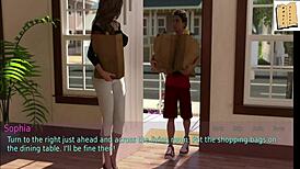 This blonde wife and her 17-year-old stepdaughter explore erotic anime game at home