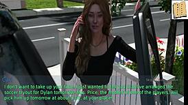 This blonde wife and her 17-year-old stepdaughter explore erotic anime game at home