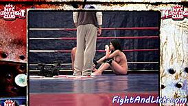 European Babes Wrestle and Finger in Ring