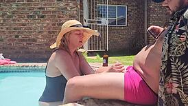 Old fat guy gets his cock sucked by hotel girl in public 😏