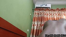 masked ebony pornstar candy b's oiled pussy gets hardcore fucked after blowjob