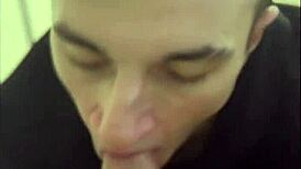 i saw this sexy twink jerking off and joined in to suck his ass and give a sloppy blowjob... oops i meant cock