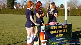 Redhead teen shakes her big ass on a fresh student